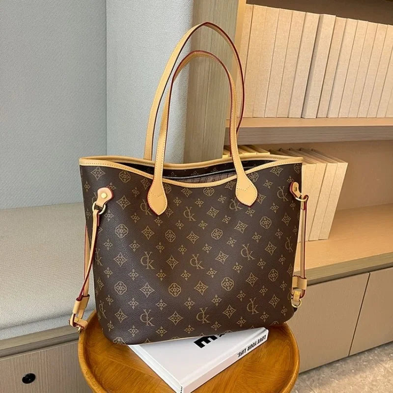 Vintage Leather Luxury Tote | Designer Crossbody Shopper Bag for Women