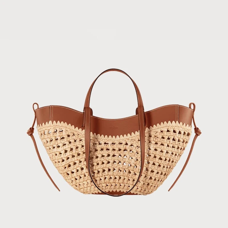 Retro Woven Tote Bag for Women | Large Boho Shoulder Handbag – Elisa London