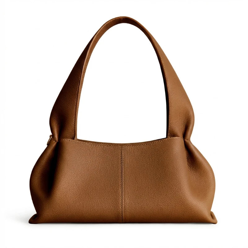 French Pleated Leather Underarm Bag for Women | Luxury Lightweight Shoulder Handbag – Elisa London