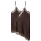 Women's Asymmetrical Lace Cami Top – Sleeveless Backless Y2K Slip Tank