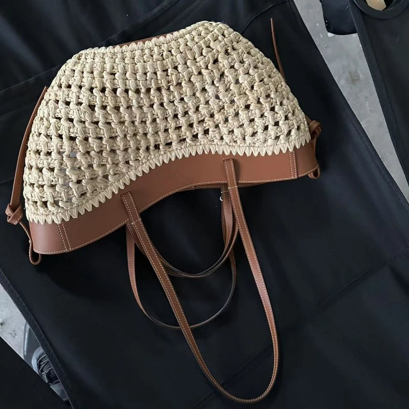 Retro Woven Tote Bag for Women | Large Boho Shoulder Handbag – Elisa London