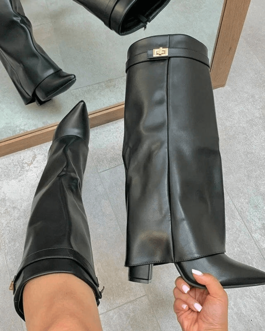 RACHELLE | Vegan Leather Ankle Boots | Buckle Detail Boots Women