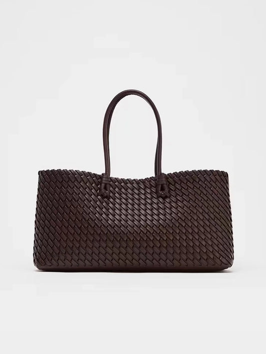 Woven Large Capacity Tote Bag | Luxury Shoulder & Handheld Shopper for Women