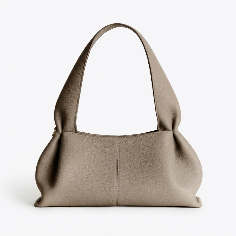 French Pleated Leather Underarm Bag for Women | Luxury Lightweight Shoulder Handbag – Elisa London