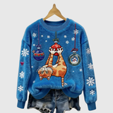 STELLA | CHRISTMAS CAT FLANNEL HOODIE