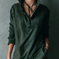 ISNA GREEN LOOSE SUEDE LAPEL LONG SLEEVE MIDI DRESS
