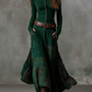 HELENA IVY | WINTER NIGHT NAVY SUEDE MAXI DRESS WITH BELT