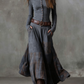 HELENA IVY | WINTER NIGHT NAVY SUEDE MAXI DRESS WITH BELT