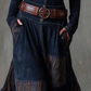 HELENA IVY | WINTER NIGHT NAVY SUEDE MAXI DRESS WITH BELT