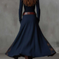 HELENA IVY | WINTER NIGHT NAVY SUEDE MAXI DRESS WITH BELT