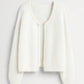 SASKIA | SOFT OPEN-FRONT PEARL-DETAIL CARDIGAN