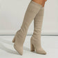 OLIVIA | WOMEN'S KNITTED SOCK BOOTS WITH BLOCK HEEL