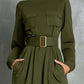 IVEY | OLIVE GREEN A-LINE DRESS