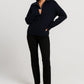 FFION | WAFFLE-KNITIP-COLLAR SWEATER