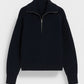 FFION | WAFFLE-KNITIP-COLLAR SWEATER