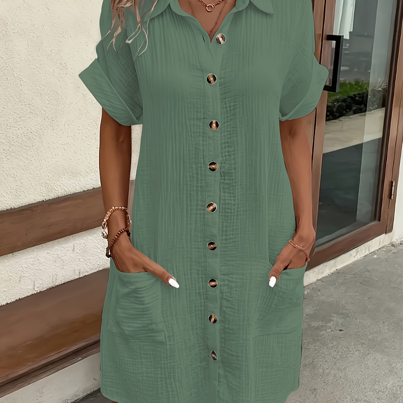 Sleeveless Vintage Shirt Dress