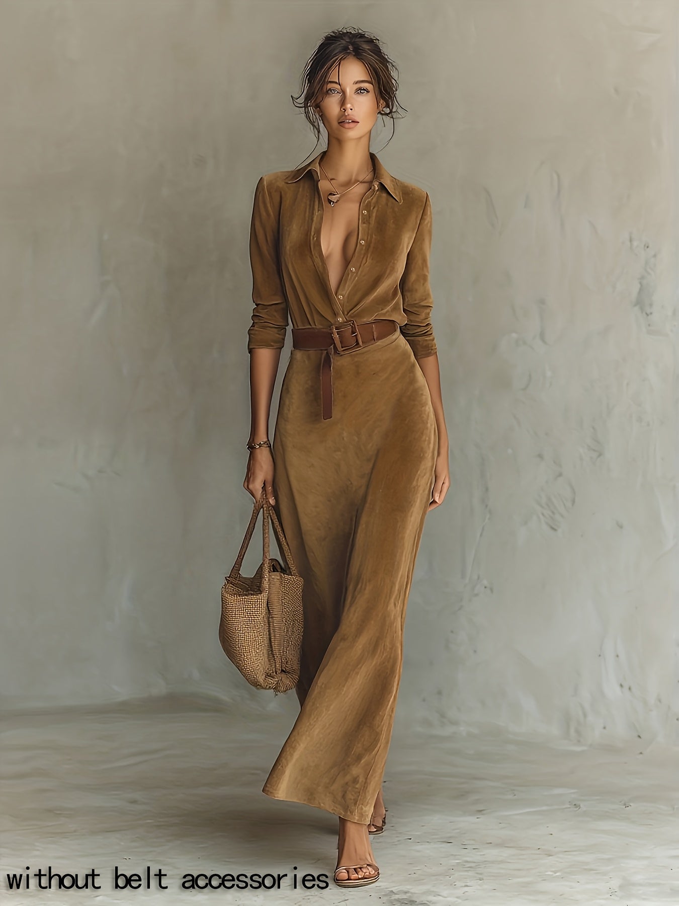 DJANNA - SINGLE-BREASTED BELTED DRESS