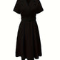 CELINA BLOOM | ELEGANT BLACK A-LINE DRESS
