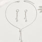 ADJUSTABLE HEART PENDANT NECKLACE & EARRINGS SET