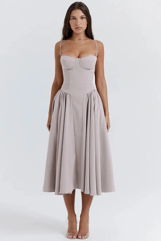 CHARMONE | LACE EVENING MIDI DRESS