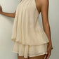 Elegant Backless Halter Tie Waist Mini Dress