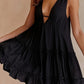 Women's Deep V-Neck Ruched Bodycon Dress