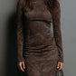 SELWYNNE | HIGH-NECK SUEDE MAXI DRESS
