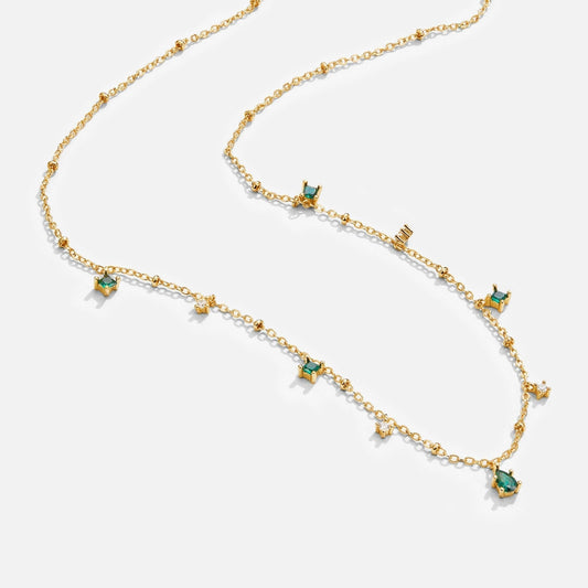 Marta – Collana dorata con pendente verde