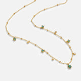 Marta – Collana dorata con pendente verde