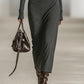 LIORRA | LONG-SLEEVE TUNIC DRESS WITH HOOD AND ZIPPER DETAIL