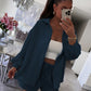 Women’s Cotton 2-Piece Lounge Set – Shirt & Shorts