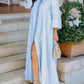 Women’s Elegant Striped Shirt Cape – Long Sleeve Button Shirt