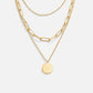 Elfriede – Double-Layer Gold Necklace with Detailed Coin Pendant
