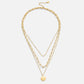 Elfriede – Double-Layer Gold Necklace with Detailed Coin Pendant