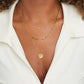 Elfriede – Double-Layer Gold Necklace with Detailed Coin Pendant