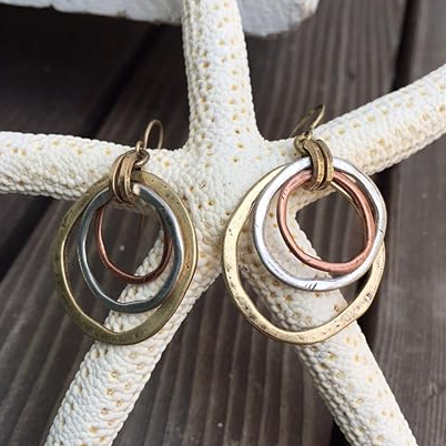 TWO-TONE VINTAGE GOLD & SILVER EARRINGS