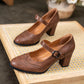 DORKA | HIGH-HEELED LEATHER SHOES WITH BUCKLE