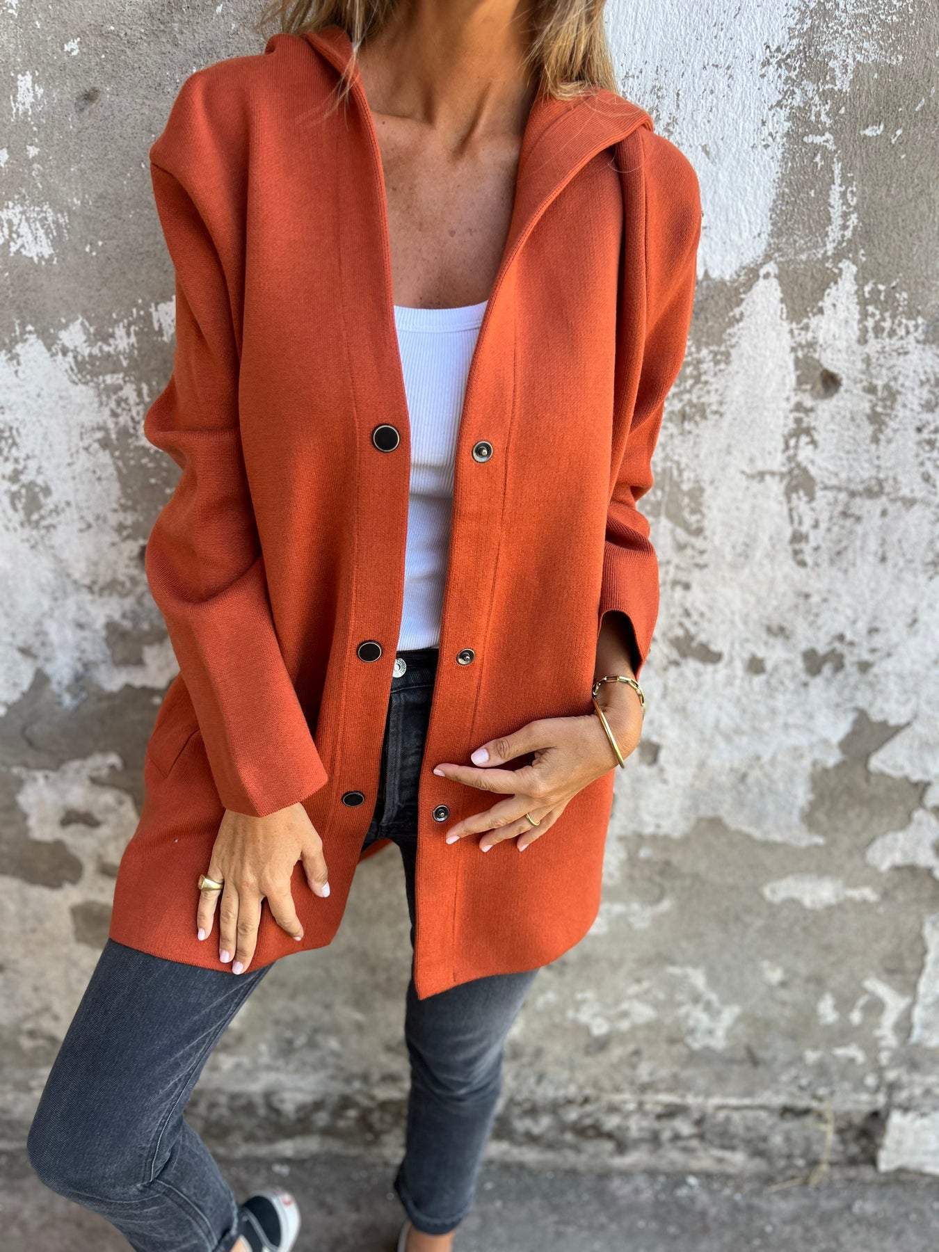 VIONNE | HOODIE JACKET WITH BUTTONS