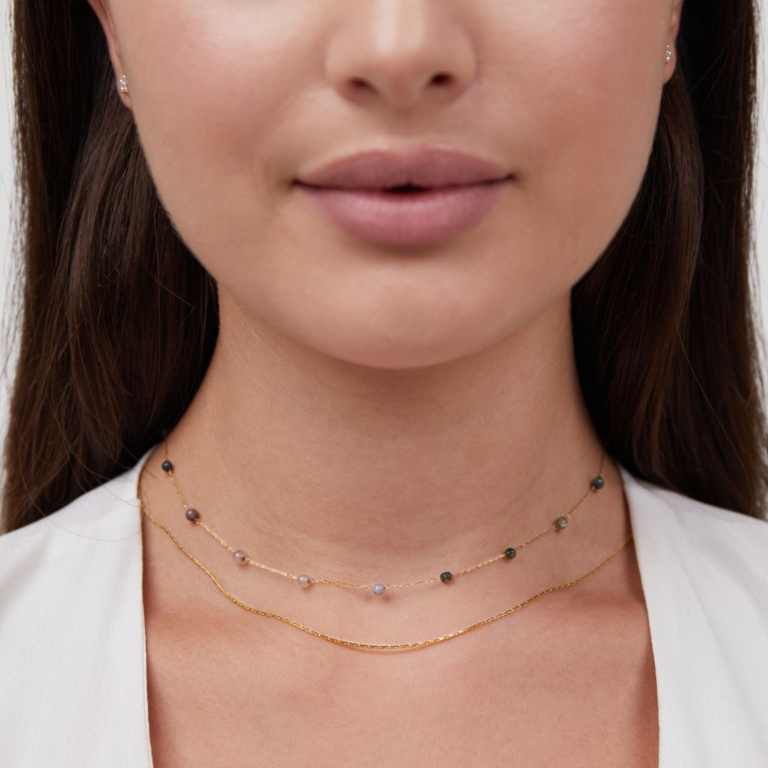 Helga – Double-Layer Necklace with Small Colorful Details