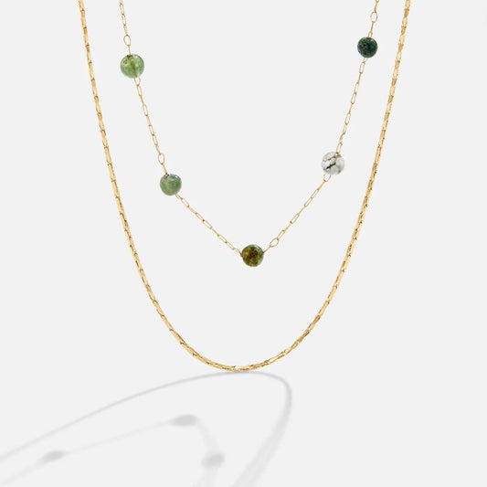 Katharina – Collana dorata con pendente rettangolare