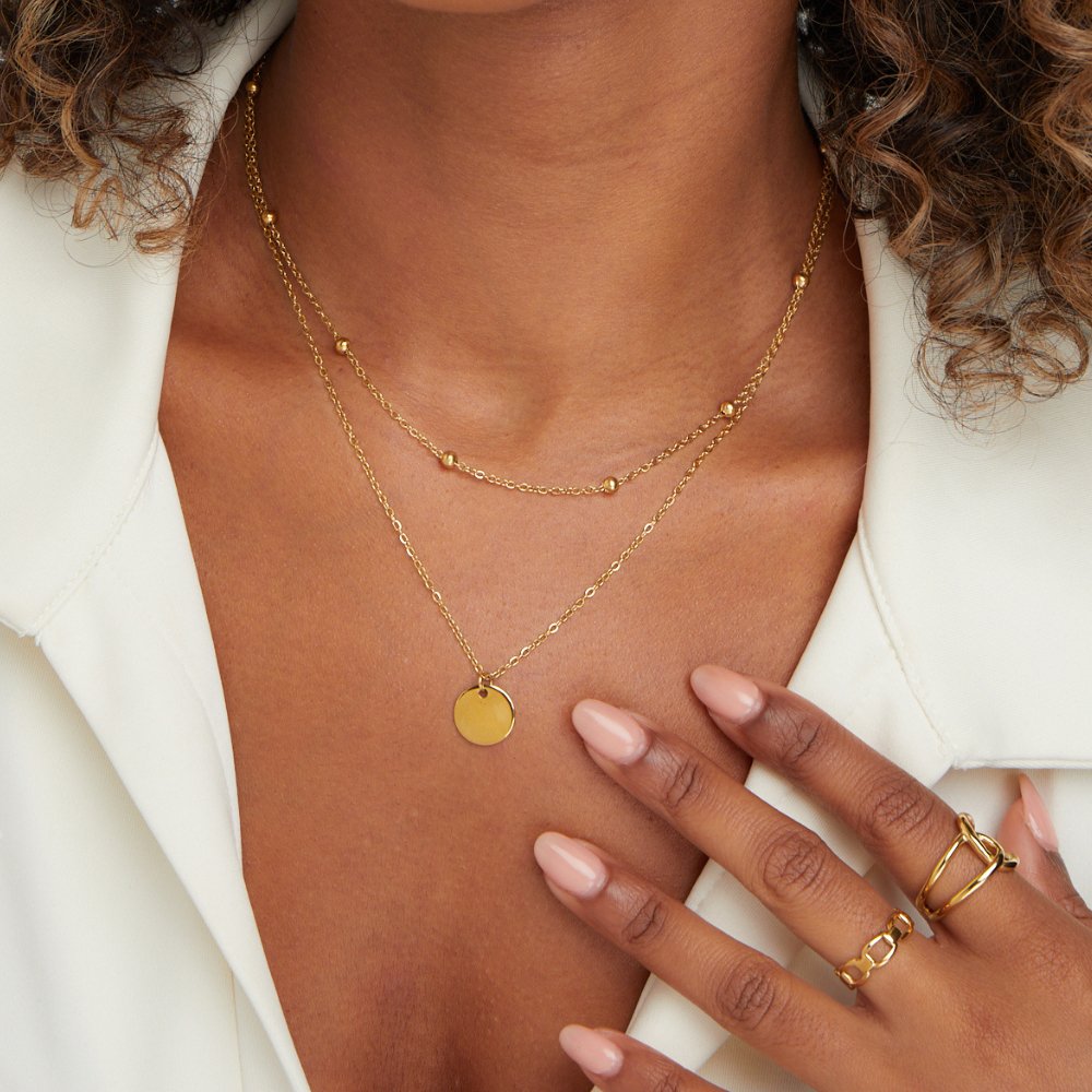 Annalena – Collana dorata doppia con pendente