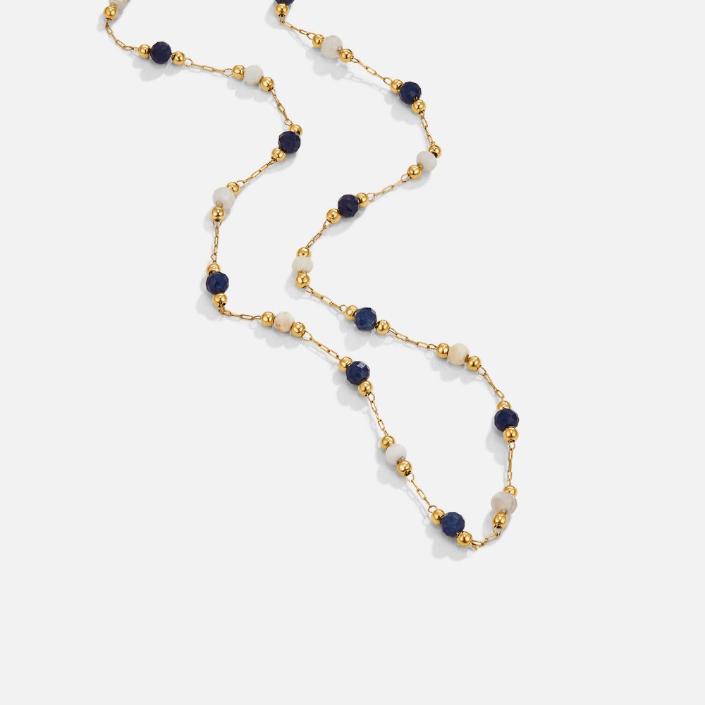 Johana – Delicata collana in oro con perle colorate.