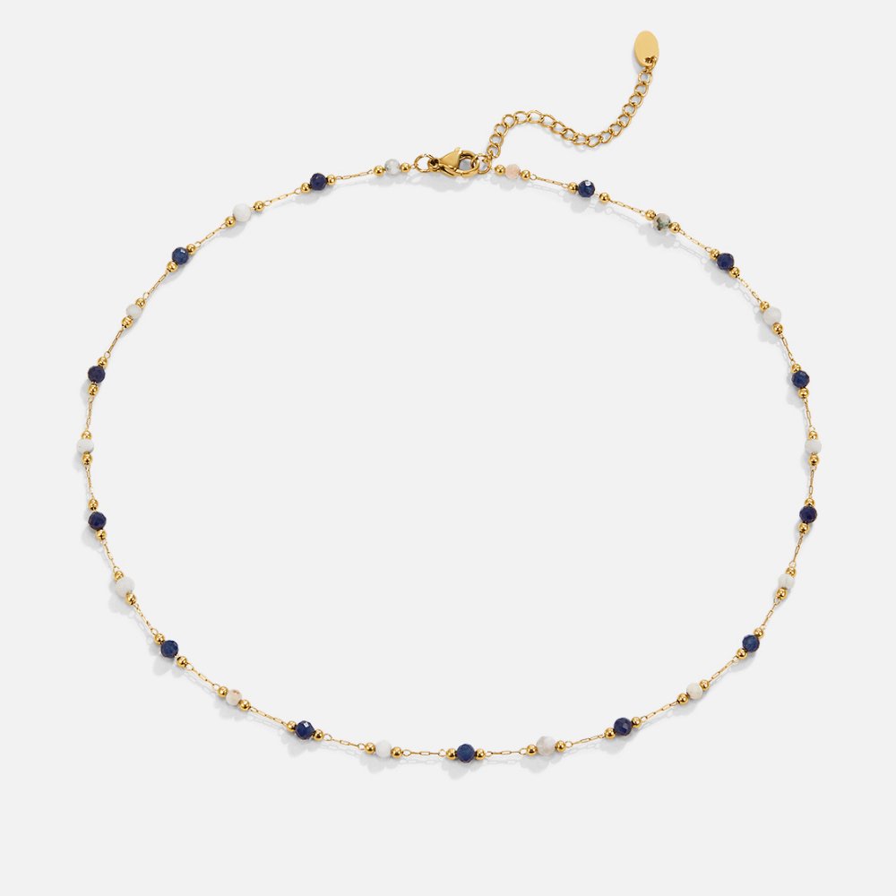 Johanne – Collana dorata delicata con perle colorate
