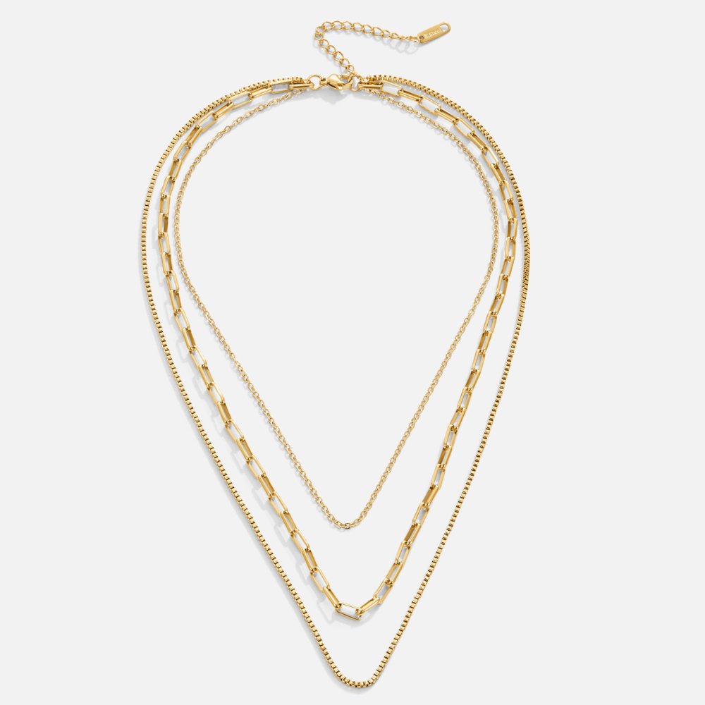 Josefine – Three-Layer Gold Necklace with Delicate Links