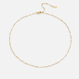 Sabina – Collana girocollo in oro fino con mini-perle.