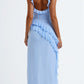SOLANDRA | PROM DRESS WITH RUFFLE AND SLIT MAXI