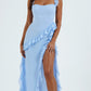 SOLANDRA | PROM DRESS WITH RUFFLE AND SLIT MAXI