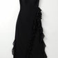 SOLANDRA | PROM DRESS WITH RUFFLE AND SLIT MAXI