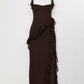 SOLANDRA | PROM DRESS WITH RUFFLE AND SLIT MAXI
