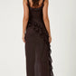 SOLANDRA | PROM DRESS WITH RUFFLE AND SLIT MAXI
